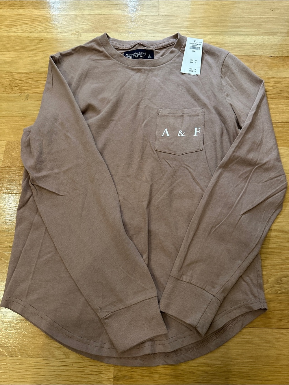 Abercrombie & Fitch Men’s Long-Sleeve Pocket Tee - Dusty Brown